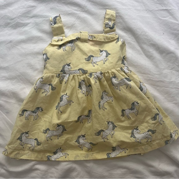 Lot (2) Baby Girl Dresses Blue Sanrio Pochacco Yellow Unicorns 12 Months - Picture 8 of 16